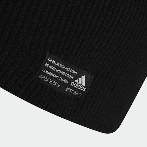 Performance Beanie Unisex Beanie with Rib Knit in Black color