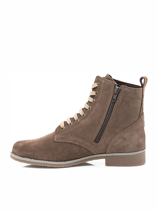 Leather Women's Ankle Boots Brown