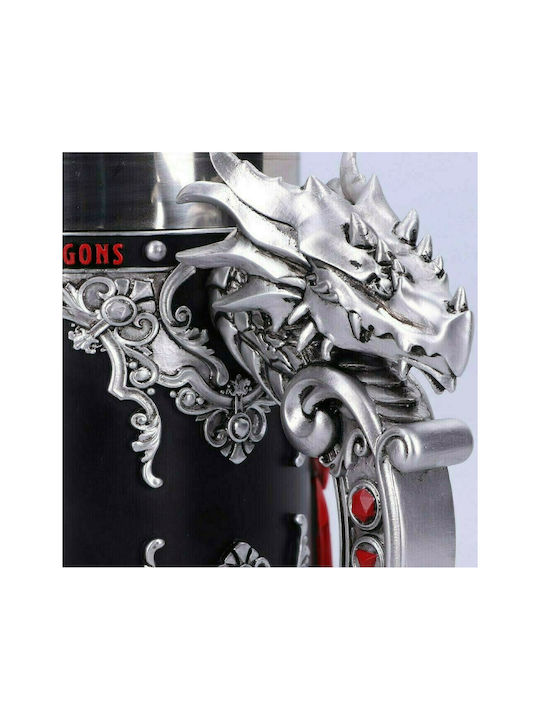 Nemesis Now Dungeons & Dragons Tankard Logo Ποτήρι Μπύρας από Πλαστικό σε Μαύρο Χρώμα
