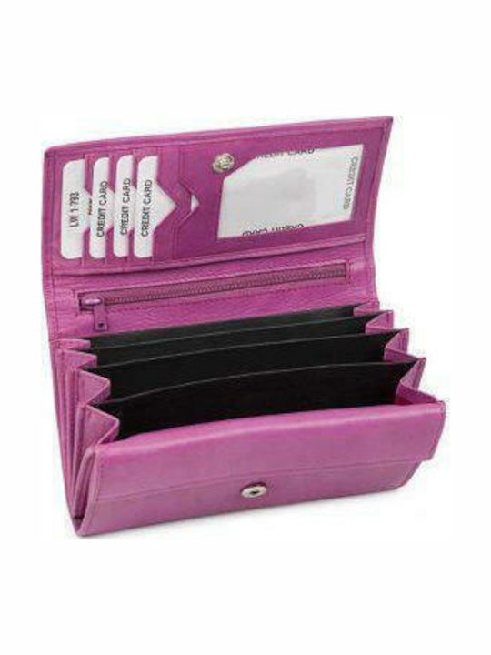 AN Large Leather Women's Wallet Classic Fuchsia