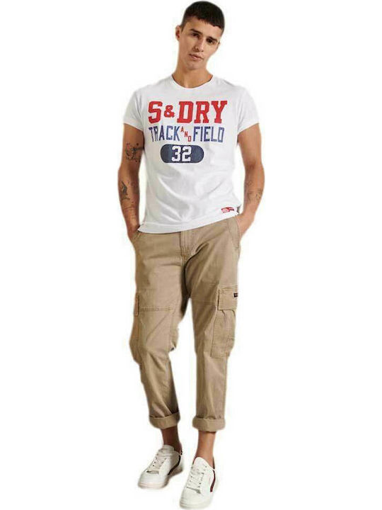 Superdry Track & Field Graphic T-shirt Bărbătesc cu Mânecă Scurtă Alb