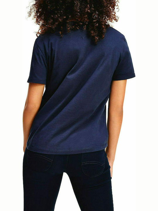 Tommy Hilfiger Γυναικείο T-shirt Navy Μπλε με Λαιμόκοψη V