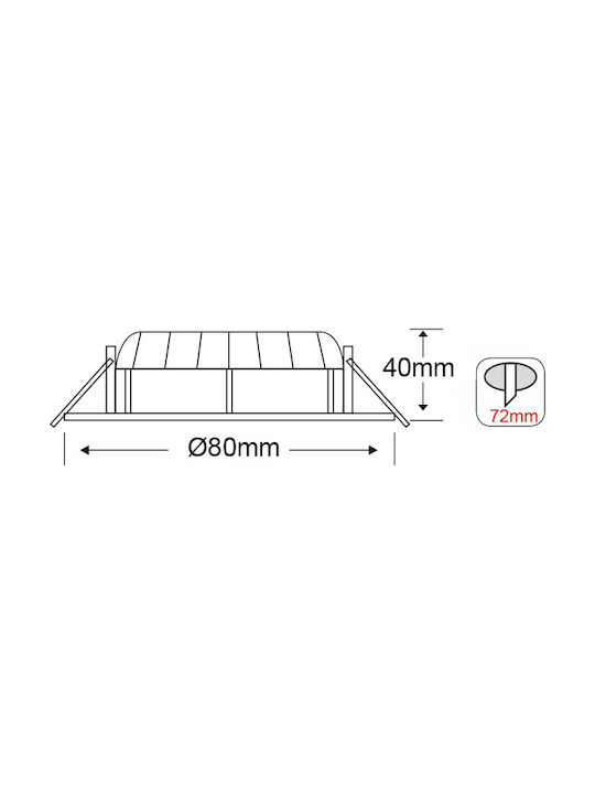 Aca Outdoor Ceiling Spot with Integrated LED 6W in Silver Color THEROC660RNM