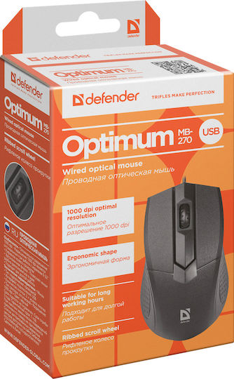 Defender Optimum MB-270 Ενσύρματο Ποντίκι Μαύρο