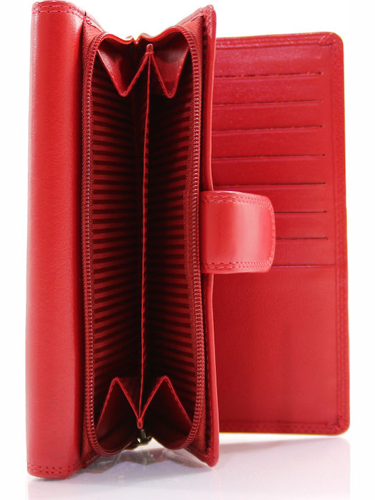 452 Large Leather Women's Wallet Red