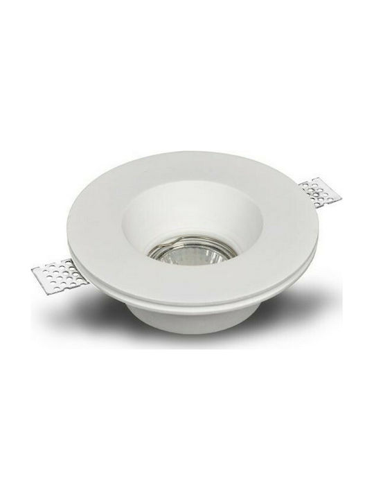 Sun Light Στρογγυλό Γύψινο Χωνευτό Σποτ με Ντουί GU10 Λευκό 13x13εκ. 1τμχ
