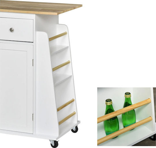 HomCom Küchenschrank Boden Schrank Weiß 89x45x89,5cm