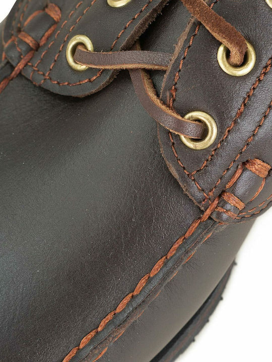 Memphis Men's Leather Boat Shoes Brown