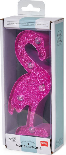 Legami Milano Led Kids Decorative Lamp Flamingo Glitter Pink 7x3.3x15εκ.