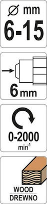 Yato HSS Ράσπα Κωνική Ξύλου 6-15mm Bit Shank Durchmesser 15mm YT-61703
