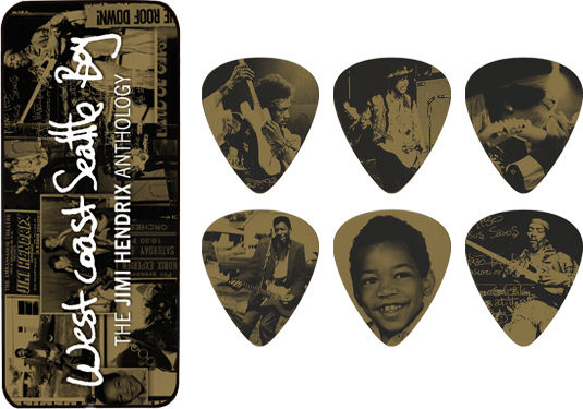 Dunlop Guitar Picks Jimi Hendrix Heavy Pick Tin West Coast Boy Set 12pcs