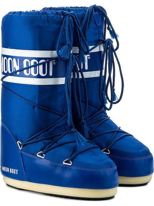 Icon Nylon Γυναικείες Μπότες Χιονιού Μπλε