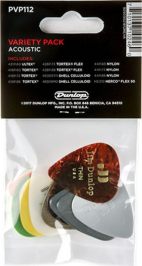 Dunlop Pene Chitară Acoustic Pick Variety Pack Set 12buc