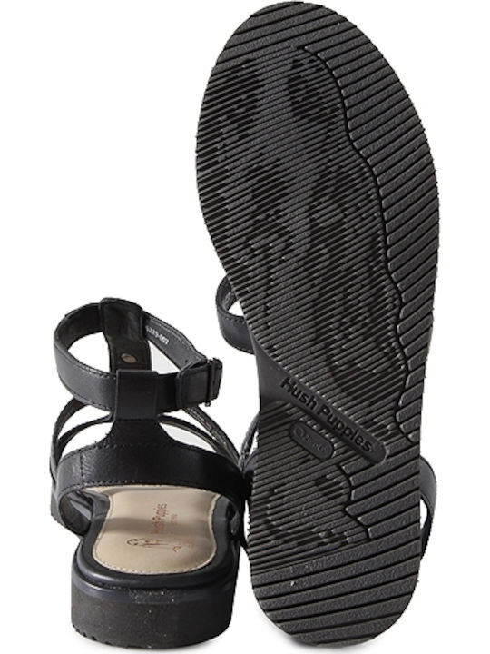 Hush Puppies Briard Ring Tstrap Women's Flat Sandals in Black Color