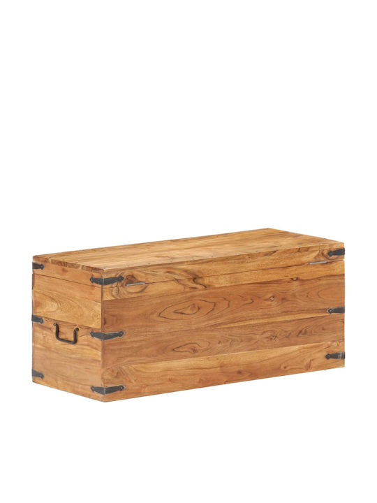 vidaXL Wooden Decorative Trunk Beige 90x40x40cm