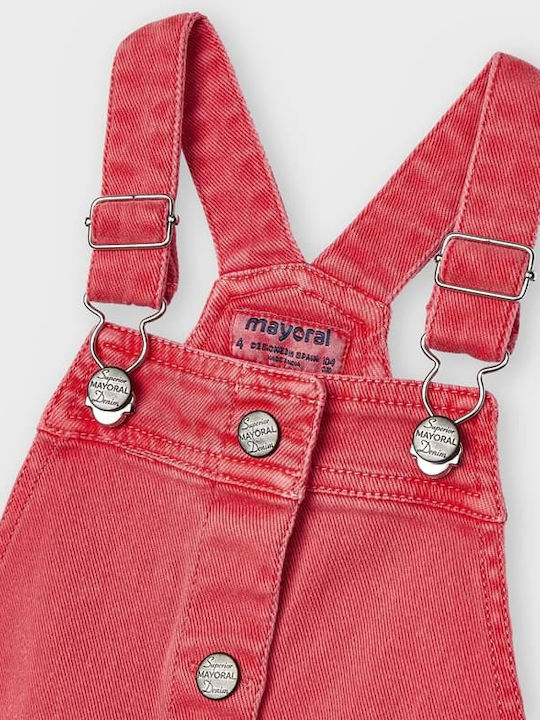 Girls Dungarees Red