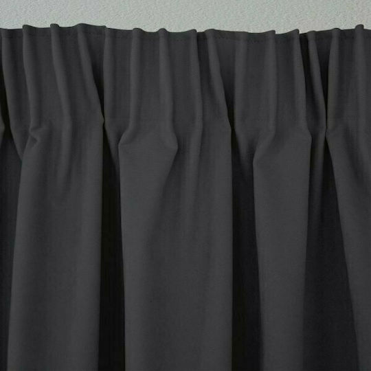 Lino Home Curtain with Pencil Pleat Renas Dark Gray 140x280cm