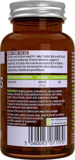 iGennus Vegan Vitamin D3 Vitamin for Immune System Boost & Bone Health 1000iu 365 Tablets