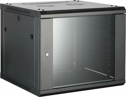 Safewell Επιτοίχια Καμπίνα Rack 9U 60x50x50cm Μαύρο SMJ6509