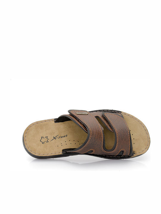Leder Herrensandalen in Braun Farbe