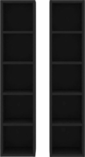 vidaXL Floor Standing Case 80 CD 2τμχ Black 21x16x93.5cm