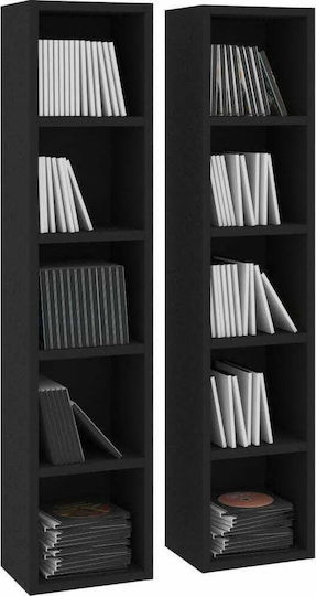 vidaXL Floor Standing Case 80 CD 2τμχ Black 21x16x93.5cm