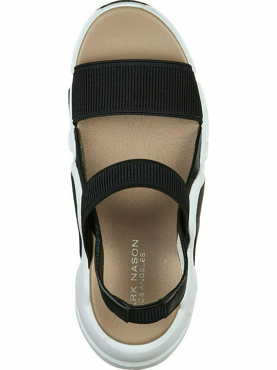 Neo Block Catalina Leder Flache Sandalen für Damen Sportlich Schwarz