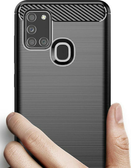 Powertech Back Cover Silicon Negru (Galaxy A21s)