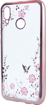 Back Cover Diamond Garden Ροζ Χρυσό (Huawei Y7 2019 / Y7 Prime 2019)