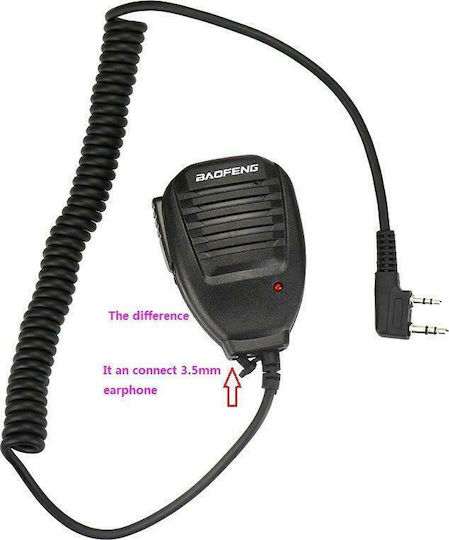 Baofeng 1800358 Hand Microphone Wireless Transceiver UHF/VHF Compatible with BF-888S / UV-5R Plus / GT-3 / UV-82L