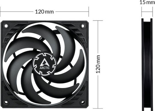 Arctic P12 Slim PWM PST Gehäuselüfter 120mm (2100rpm / 42.10cfm) Ohne LEDs Beleuchtung und Verbindung 4-Pin