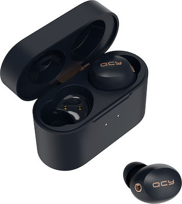 QCY HT01 In-ear Bluetooth Handsfree Ακουστικά με Θήκη Φόρτισης Μαύρα