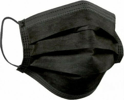 Finezza Surgical Mask Single Use 3ply Type IIR BFE 98% Protective Mask Non-Reusable Type IIR Surgical Black ΠΡ-ΜΑ-02 50pcs