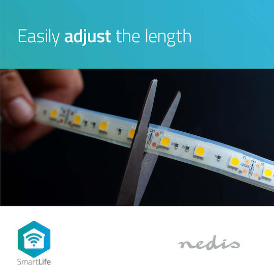 Nedis Wasserdicht Smart LED-Streifen Wi-Fi 12V RGBW Licht 5m Typ SMD5050 mit Netzteil