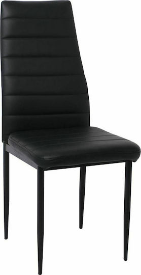 Jetta-I Dining Room Artificial Leather Chair Black 42x49x98cm 4pcs