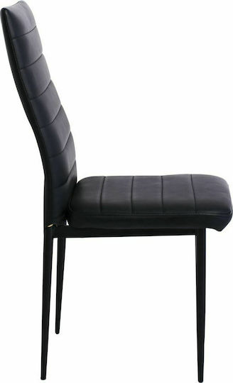 Jetta-I Dining Room Artificial Leather Chair Black 42x49x98cm 4pcs