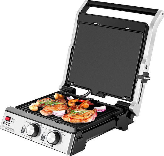 ECG KG 2033 Duo Grill & Waffle Sandwichmaker Grill mit Abnehmbaren Platten 2000W Inox