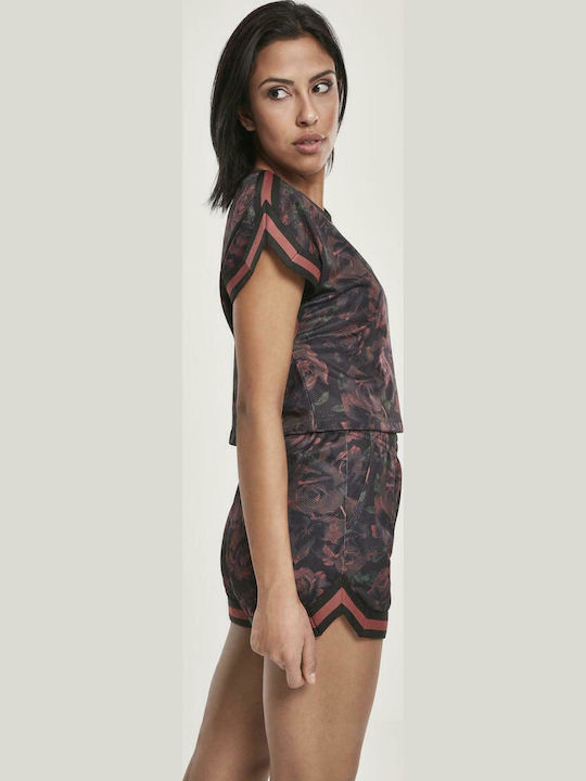 Women's Summer Crop Top Short Sleeve Floral Multicolour