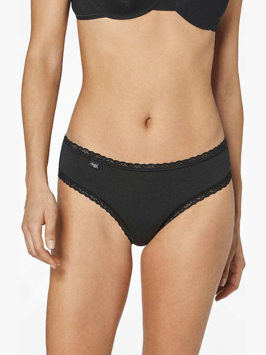 24/7 Weekend Hipster Βαμβακερά Women's Slip 3Pack with Lace Black/Grey/White