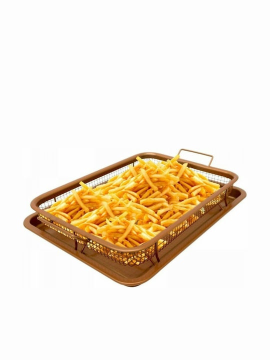 Pyramis Crispy Tray Baking Pan for Frying Perforated Baking Pan Made of Copper with Non-Stick Coating