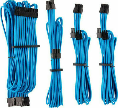 Corsair Premium Individually Sleeved PSU Cables Starter Kit Type 4 Gen 4 - Кабел 0.75м Син (CP-8920218)