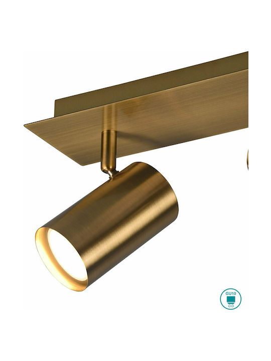Trio Lighting Marley Double Spot with Socket GU10 in Gold Color