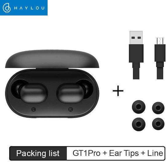 Haylou GT1 Pro In-Ear Bluetooth-Freisprecheinrichtung Kopfhörer mit Schweißresistenz und Ladeetui Schwarz