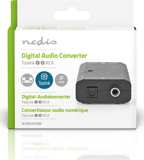 Nedis Μετατροπέας RCA male σε RCA / Toslink female 1τμχ ACON2507BK