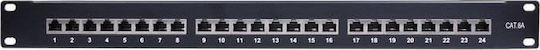 Goobay Patch Panel for Rack 1U 19" with 24 cat6a Ports Black