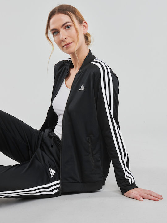 Essentials 3 Stripes Σετ Φόρμας Μαύρο