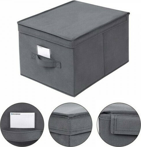 Songmics Υφασμάτινο Κουτί Αποθήκευσης Γκρι 30x40x25cm 3τμχ
