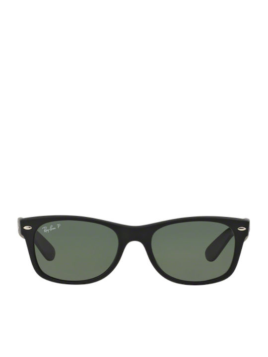 Ray Ban Wayfarer Унисекс Слънчеви Очила с Черна Пластмасова Рамка и Зелени Поляризирани Лещи RB2132 622/58