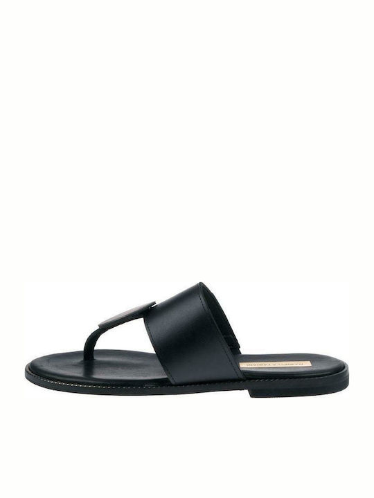 Mariella Fabiani 2011 Leather Women's Flat Sandals in Black Color