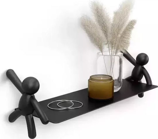 Wall Shelf Buddy Black 46x9x14cm